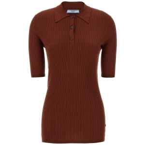 Prada Ribbed Polo Shirt
