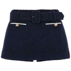 Self-Portrait Bouclé Wool Skort