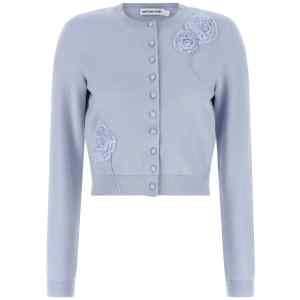 Self-Portrait Blue Flower Knit Cardigan