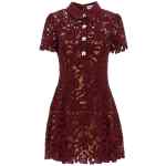 Self-Portrait Burgundy Lace Mini Dress
