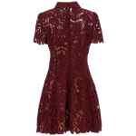 Self-Portrait Burgundy Lace Mini Dress