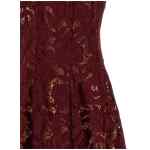 Self-Portrait Burgundy Lace Mini Dress