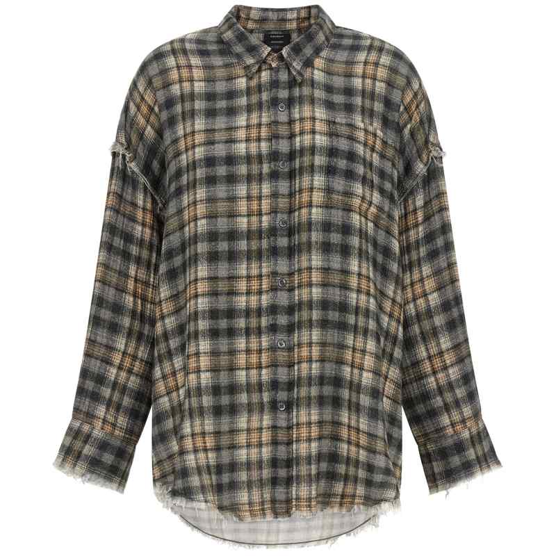 R13WR075R925AGREYCREAMPLAID_01_M_2026-07-22T08-05-40.056Z R13 Raw Cut Hem Shirt