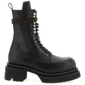 Rick Owens Lace Up Bogun Combat Boots