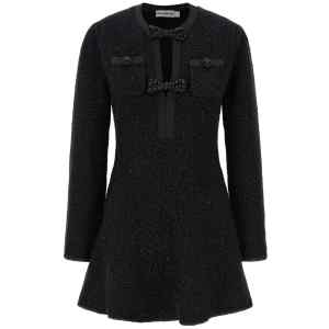 Self-Portrait Black Sequin Knit Mini Dress