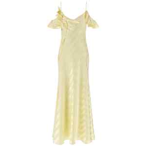 Self-Portrait Satin Striped Long Dress