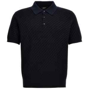 Brioni Woven Knit Polo Shirt