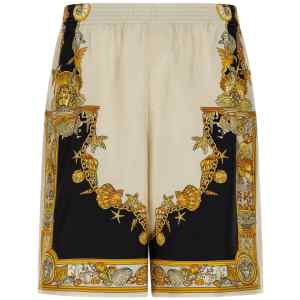 Versace Coral Theatre Print Bermuda Shorts