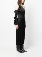 David Koma Ruffle detail one shoulder midi dress
