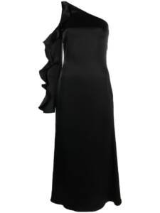 David Koma Ruffle detail one shoulder midi dress