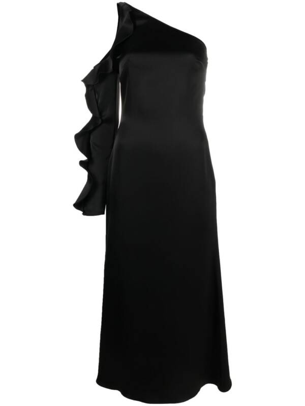 110068228-33s-davidkoma-dk09dblack David Koma Ruffle detail one shoulder midi dress