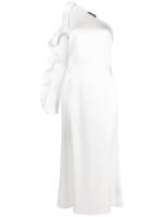 David Koma Ruffle detail one shoulder midi dress
