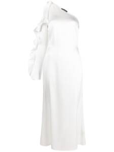 David Koma Ruffle detail one shoulder midi dress