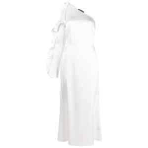 David Koma Ruffle detail one shoulder midi dress