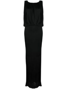 Saint Laurent draped sleeveless jersey dress