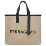Ferragamo logo-embossed leather tote bag