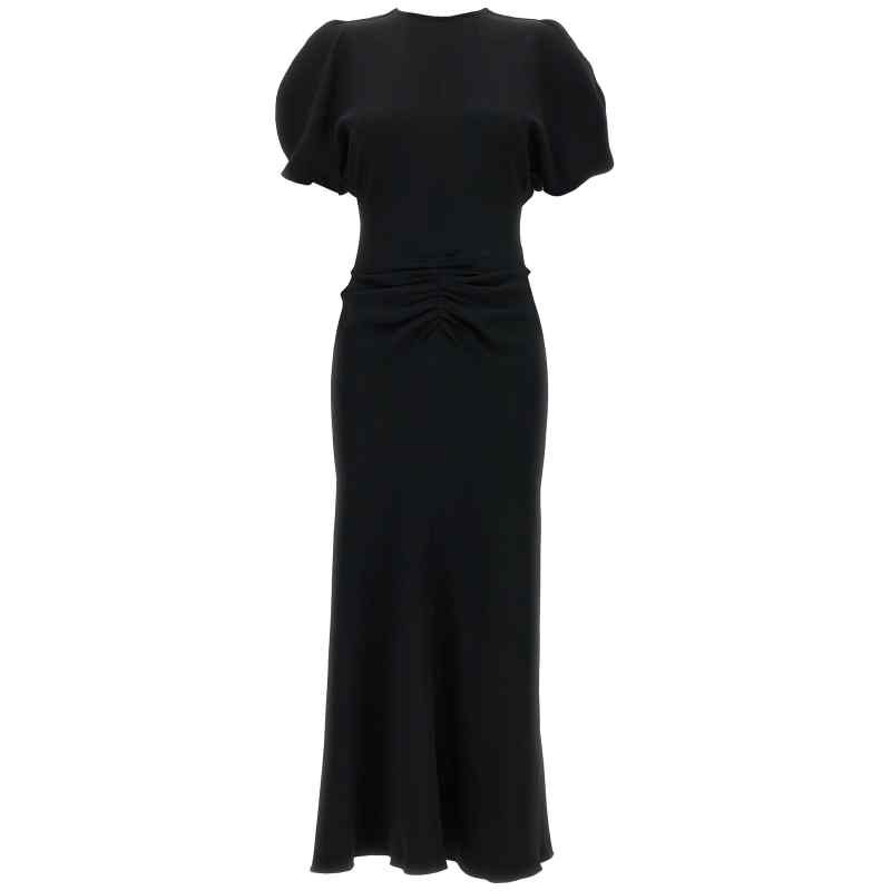 1124WDR005227ABLACK_01_M_2023-10-23T08-13-03.053Z Victoria Beckham Gathered Waist Midi Dress