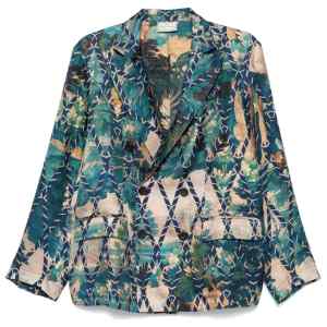 Pierre Louis Mascia English rear vents straight hem Printed silk jacket