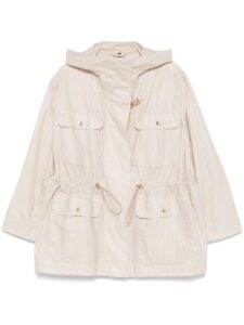 Fay Linen and cotton blend parka coat