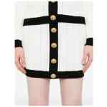 Balmain Button-embellished ribbed-knit mini skirt
