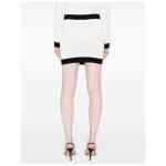 Balmain Button-embellished ribbed-knit mini skirt