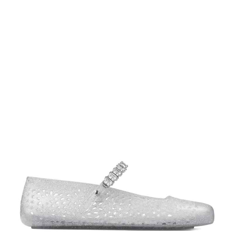 190204077-fw26-jimmychoo-thejellyntxclearsilvermixcrystal JIMMY CHOO Flat shoes SILVER