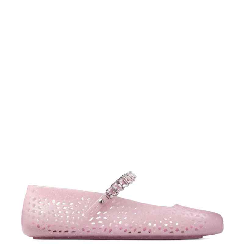 190204084-fw26-jimmychoo-thejellyntxcottoncandysilvermix JIMMY CHOO Flat shoes PINK