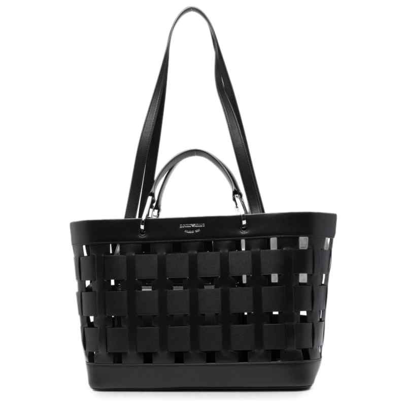 190204846-fw26-earmanipre-ew000360af27054uc001 Emporio Armani Woven Tote Bag
