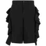 Comme Des Garcons Black Sculptural Ruffle Bermuda Shorts