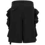 Comme Des Garcons Black Sculptural Ruffle Bermuda Shorts