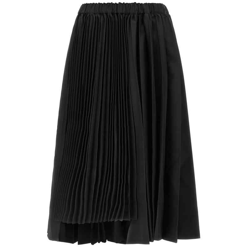 Comme Des Garcons Black Asymmetrical Pleated Skirt