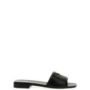 Prada Logo Leather Sandals