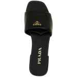 Prada Logo Leather Sandals