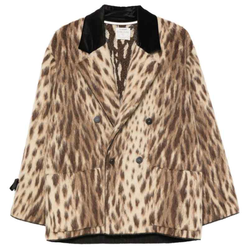 200028416-fw26-fortefortemain-15303mycoatgold Forte Forte Jackets LEOPARD PRINT