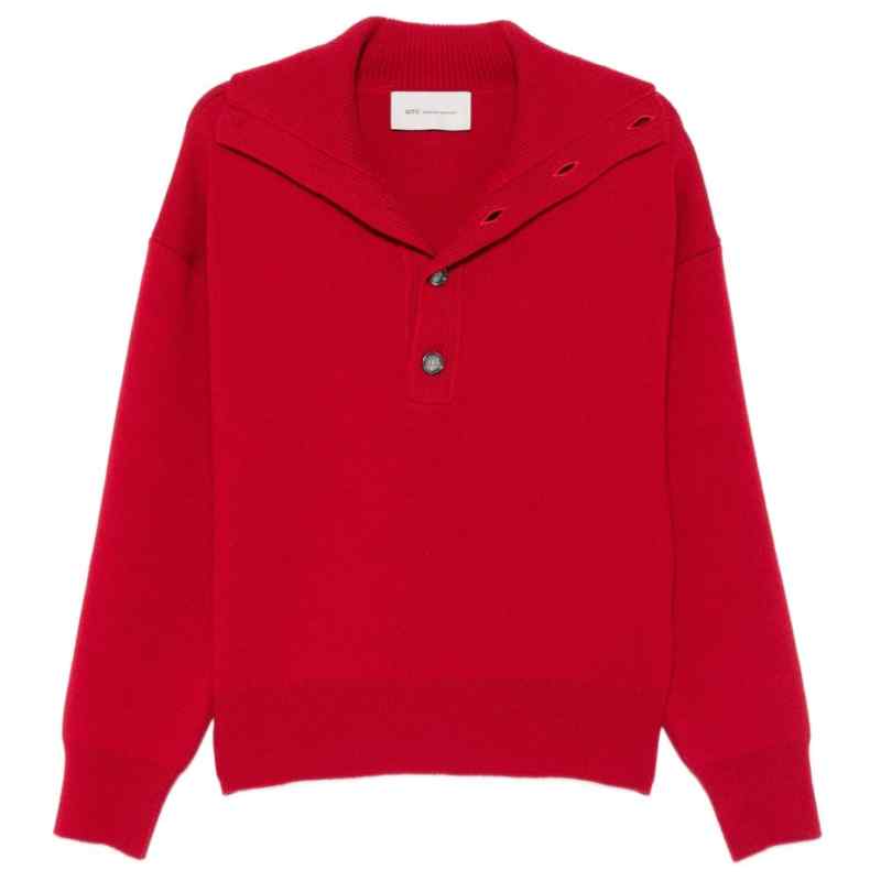 200028644-fw26-amiparis-uks885dkn0192a186 AMI PARIS Sweaters RED