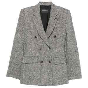 Emporio Armani Tweed Double-Breasted Blazer Jacket
