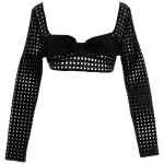 Giambattista Valli Cropped Macramé Bow Top