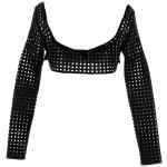 Giambattista Valli Cropped Macramé Bow Top