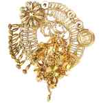 Dries Van Noten Antiqued Brass Brooch