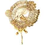 Dries Van Noten Antiqued Brass Brooch