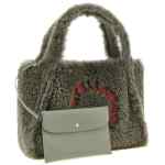 Stella Mccartney Shearling Logo Shopping Bag