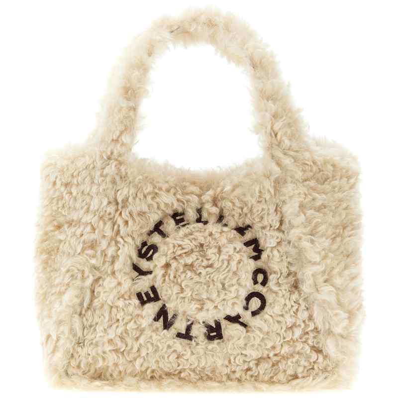 Stella Mccartney Shearling Logo Shopping Bag