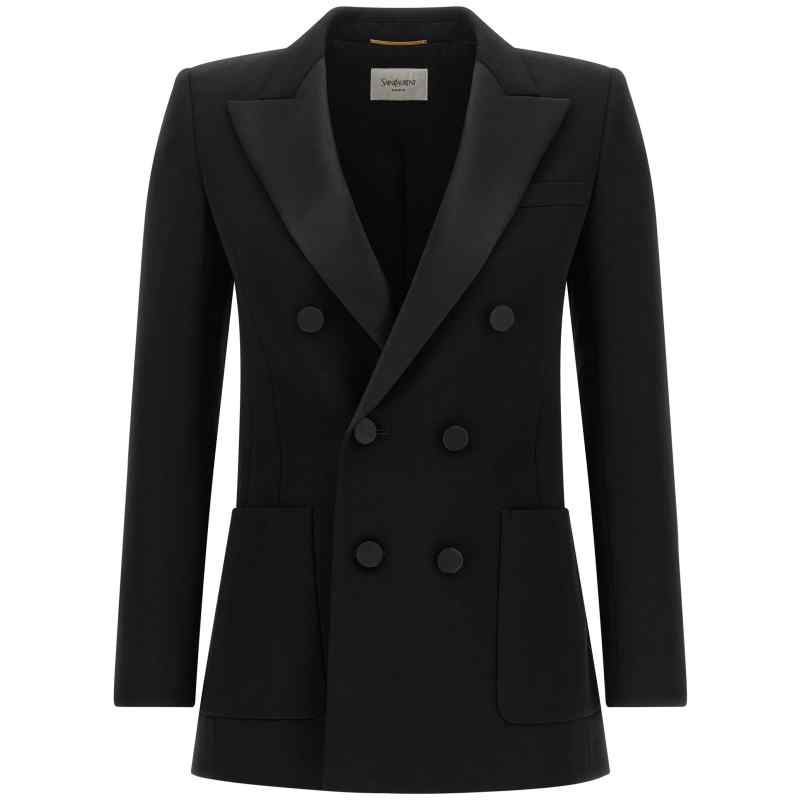 Saint Laurent Satin Lapel Blazer