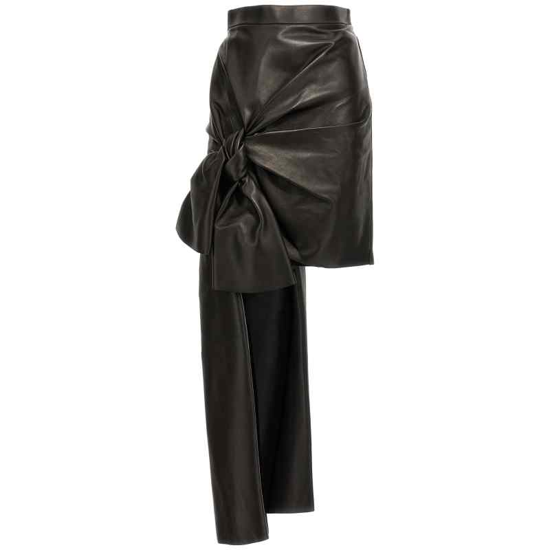 Alexander McQueen Maxi Bow Leather Skirt