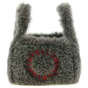 Stella Mccartney Shearling Logo Shoulder Bag