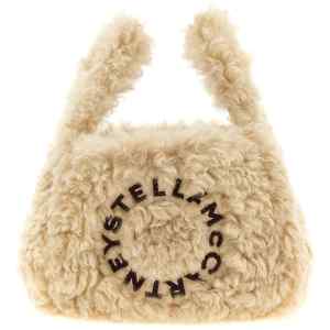 Stella Mccartney Shearling Logo Shoulder Bag