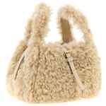 Stella Mccartney Shearling Logo Shoulder Bag