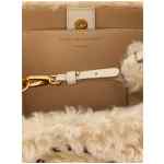 Stella Mccartney Shearling Logo Shoulder Bag