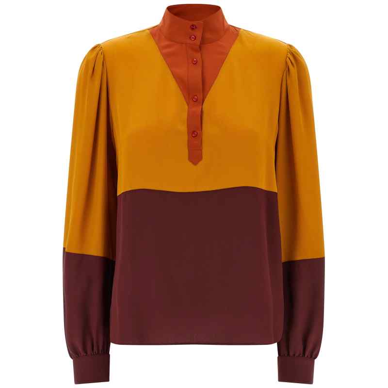 857185Y100W6753_01_M_2026-02-13T10-55-11.561Z Saint Laurent Color-block Blouse