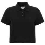Saint Laurent Cassandre Crop Polo Shirt